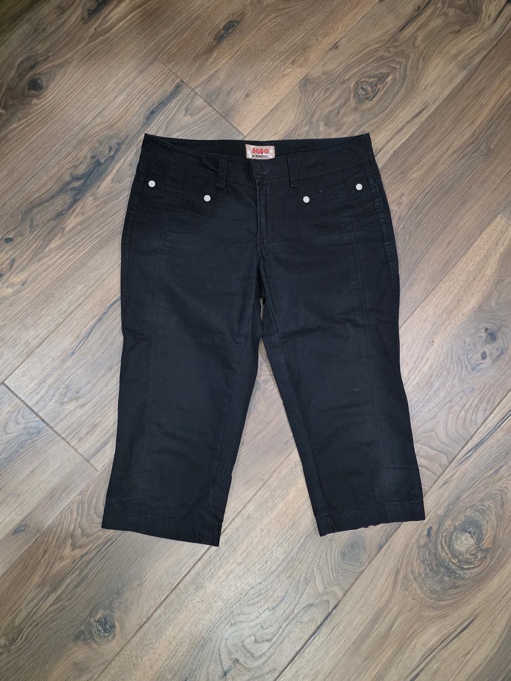 No Boundaries Women’s Juniors Size 7 Black Capri Pants Cropped Zipper Hem Y2K